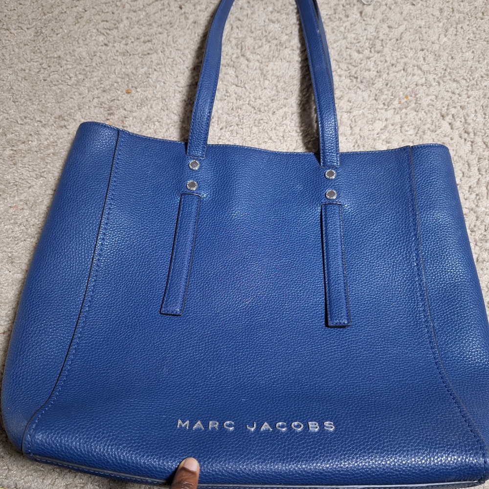 Marc Jacobs Large Royal Blue Leather Tote Shoulder Bag - Picture 3 of 7